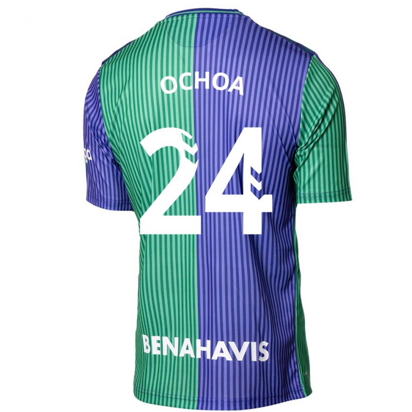 Dame Aarón Ochoa #24 Grønnblå Bortetrøye Drakt Trøye 2023/24 Skjorter T-Skjorte