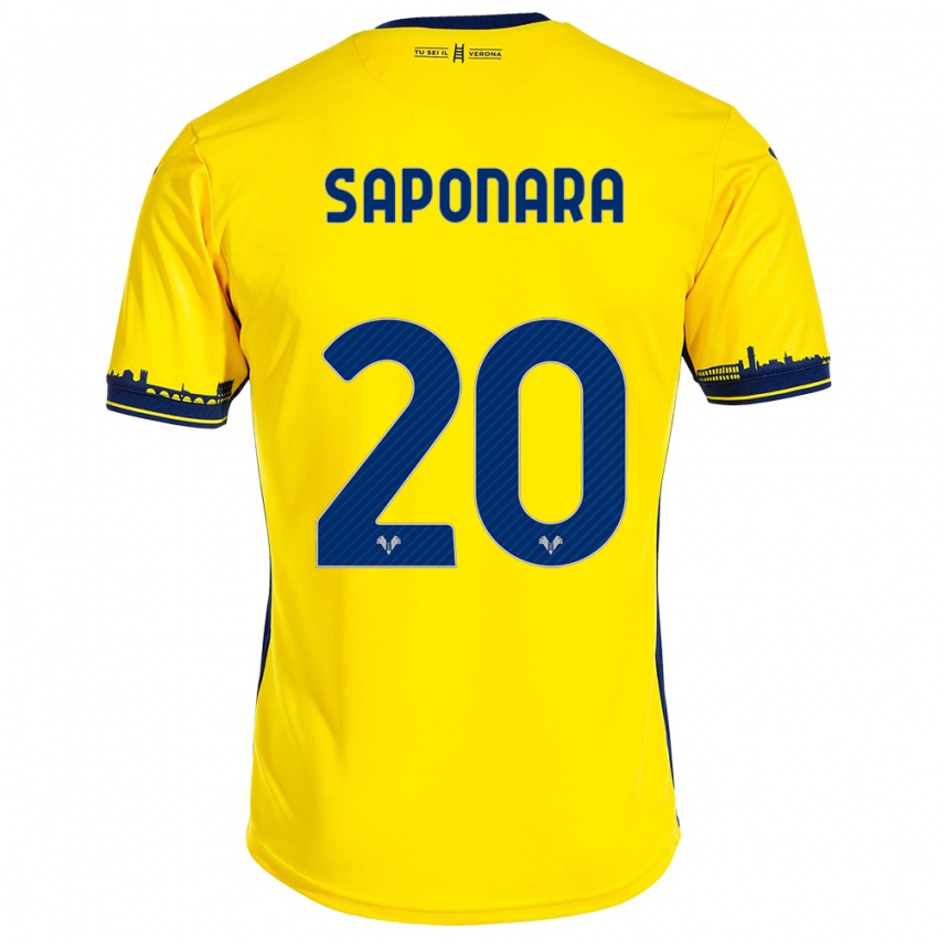 Dame Riccardo Saponara #20 Gul Bortetrøye Drakt Trøye 2023/24 Skjorter T-Skjorte