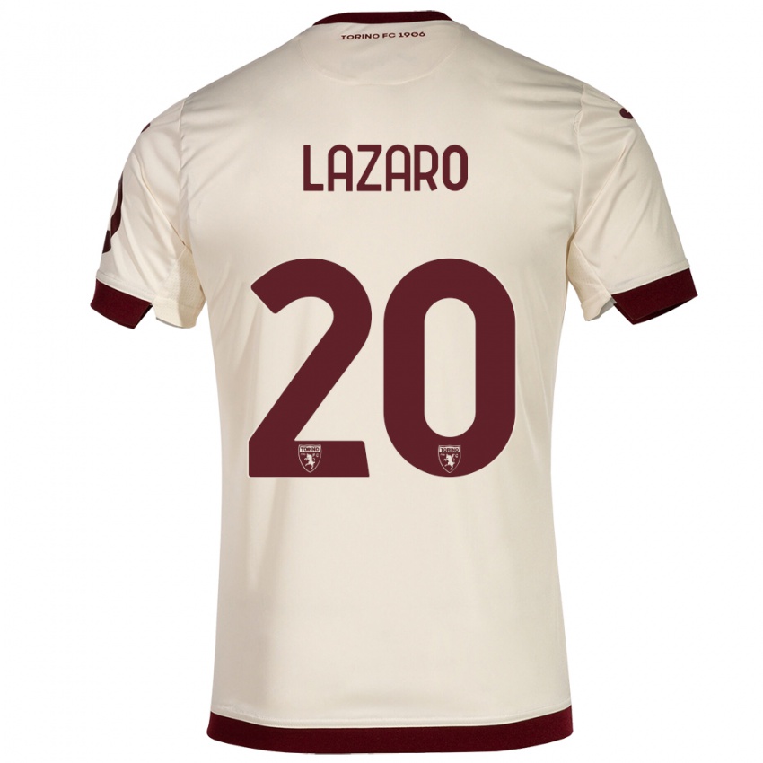 Dame Valentino Lazaro #20 Champagne Bortetrøye Drakt Trøye 2023/24 Skjorter T-Skjorte
