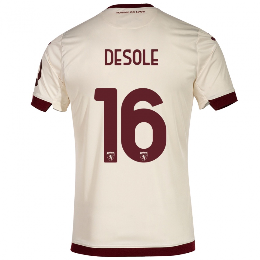 Dame Fabio Desole #16 Champagne Bortetrøye Drakt Trøye 2023/24 Skjorter T-Skjorte