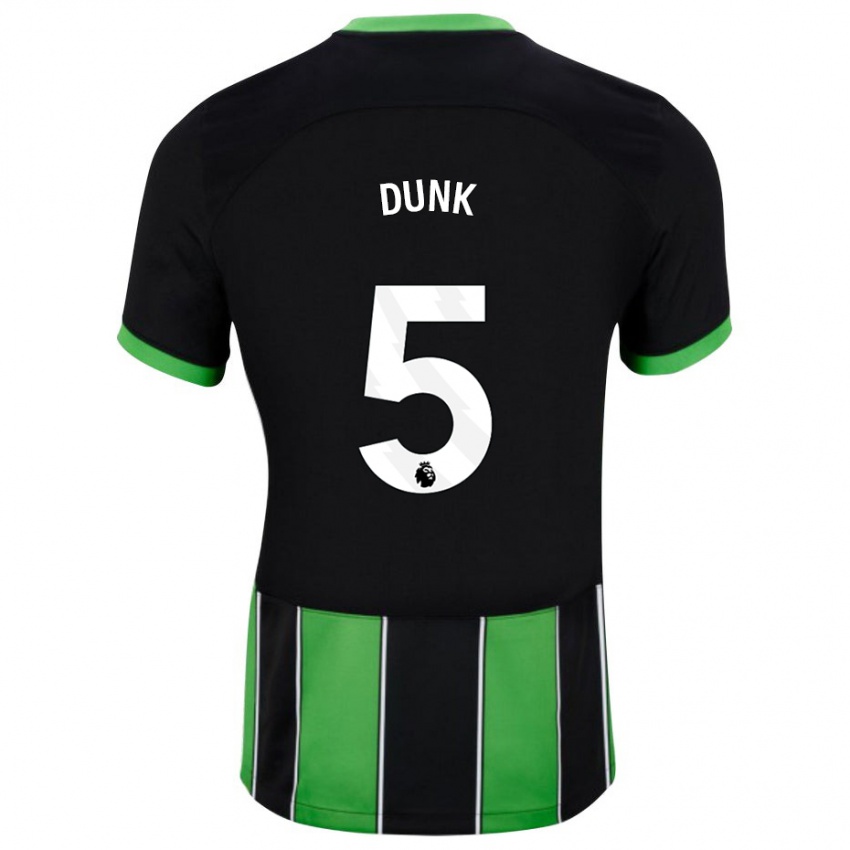 Dame Lewis Dunk #5 Svart Grønn Bortetrøye Drakt Trøye 2023/24 Skjorter T-Skjorte