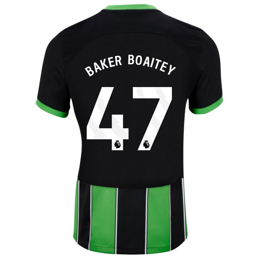 Dame Benicio Baker-Boaitey #47 Svart Grønn Bortetrøye Drakt Trøye 2023/24 Skjorter T-Skjorte
