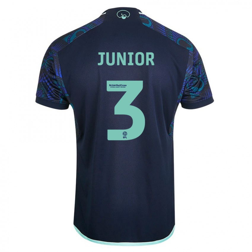 Dame Junior Firpo #3 Blå Bortetrøye Drakt Trøye 2023/24 Skjorter T-Skjorte