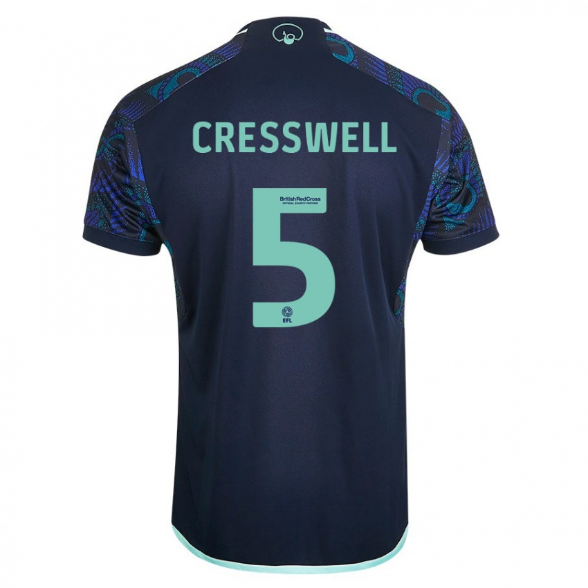 Dame Charlie Cresswell #5 Blå Bortetrøye Drakt Trøye 2023/24 Skjorter T-Skjorte