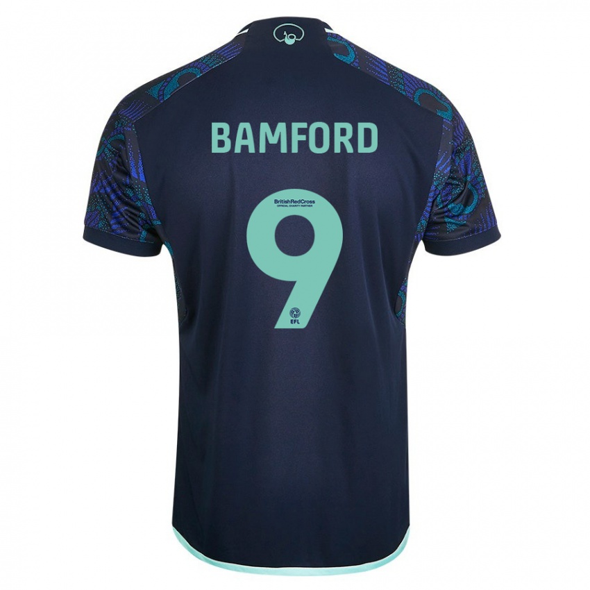 Dame Patrick Bamford #9 Blå Bortetrøye Drakt Trøye 2023/24 Skjorter T-Skjorte