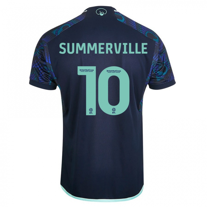 Dame Crysencio Summerville #10 Blå Bortetrøye Drakt Trøye 2023/24 Skjorter T-Skjorte