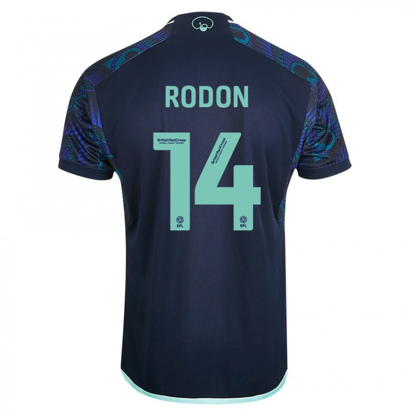 Dame Joe Rodon #14 Blå Bortetrøye Drakt Trøye 2023/24 Skjorter T-Skjorte