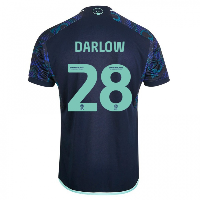 Dame Karl Darlow #28 Blå Bortetrøye Drakt Trøye 2023/24 Skjorter T-Skjorte