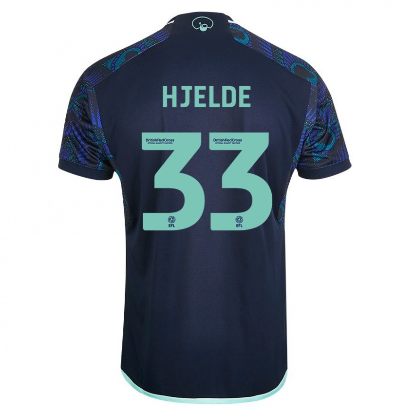 Dame Leo Fuhr Hjelde #33 Blå Bortetrøye Drakt Trøye 2023/24 Skjorter T-Skjorte