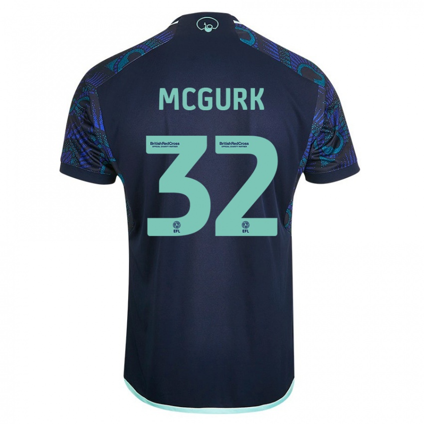 Dame Sean Mcgurk #32 Blå Bortetrøye Drakt Trøye 2023/24 Skjorter T-Skjorte
