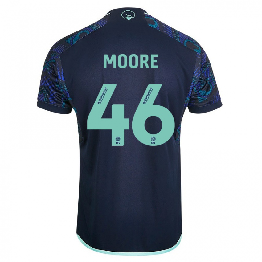 Dame Kris Moore #46 Blå Bortetrøye Drakt Trøye 2023/24 Skjorter T-Skjorte