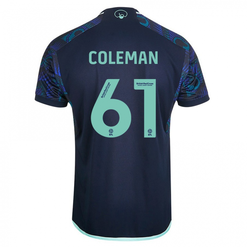 Dame Cian Coleman #61 Blå Bortetrøye Drakt Trøye 2023/24 Skjorter T-Skjorte