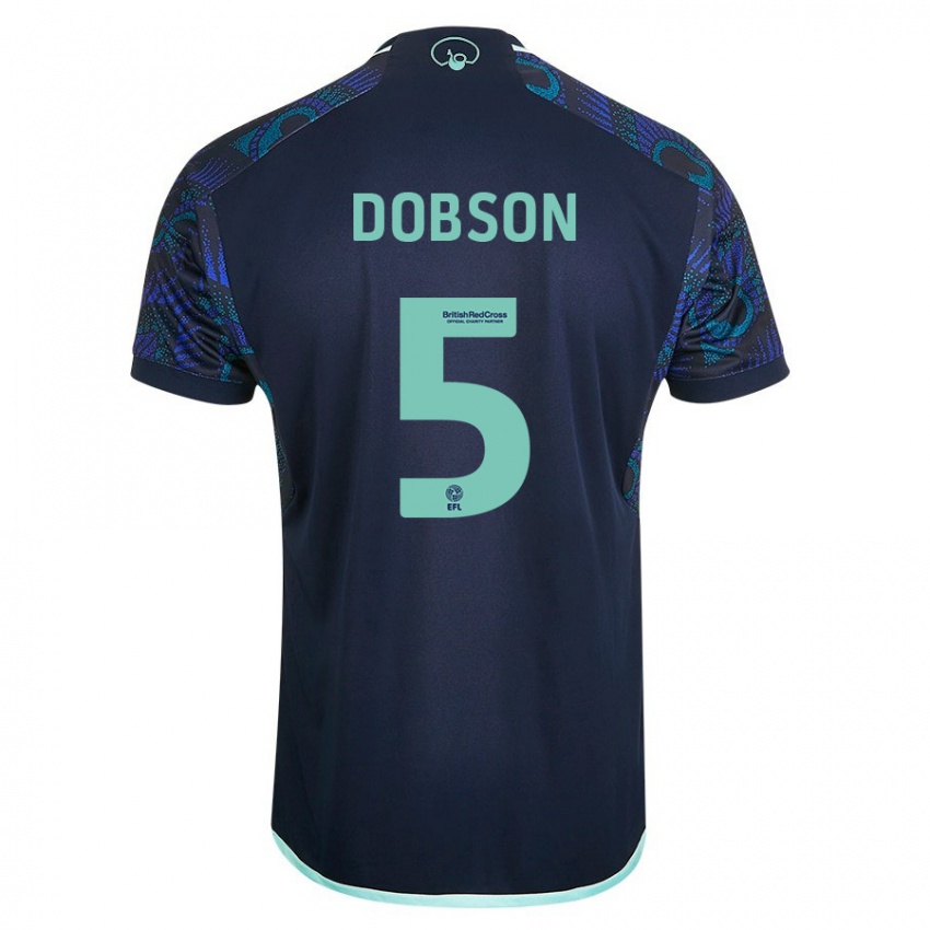 Dame Ellie Dobson #5 Blå Bortetrøye Drakt Trøye 2023/24 Skjorter T-Skjorte