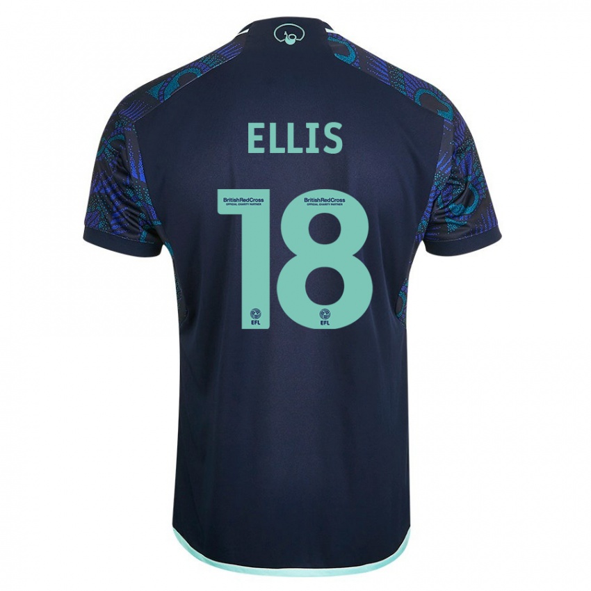 Dame Macy Ellis #18 Blå Bortetrøye Drakt Trøye 2023/24 Skjorter T-Skjorte