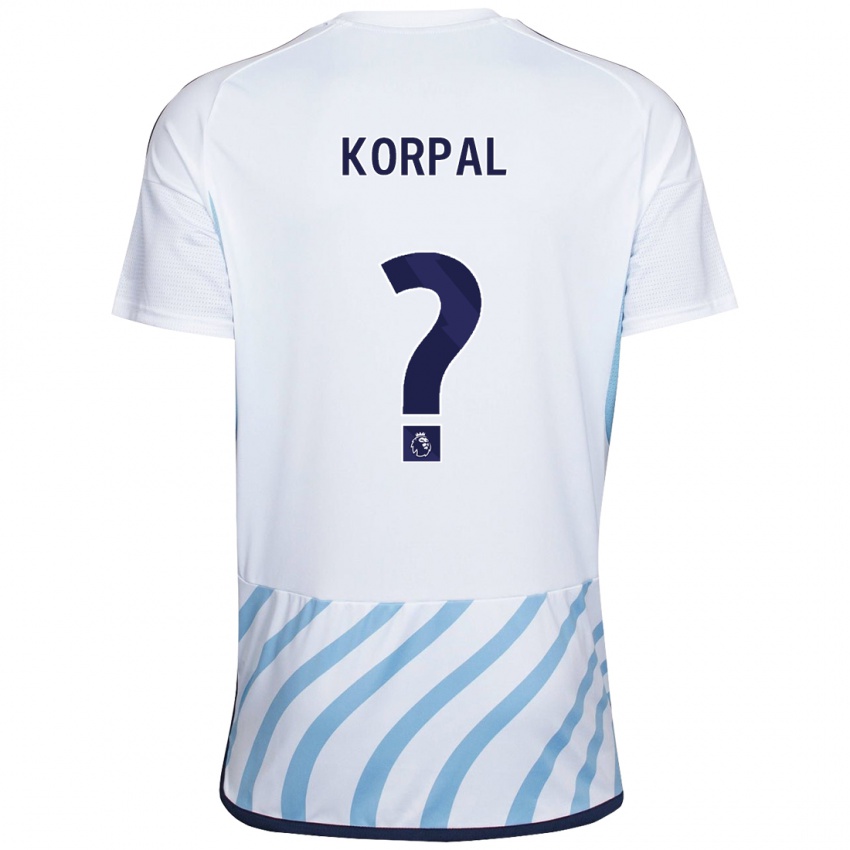 Dame Aaron Korpal #0 Hvit Blå Bortetrøye Drakt Trøye 2023/24 Skjorter T-Skjorte