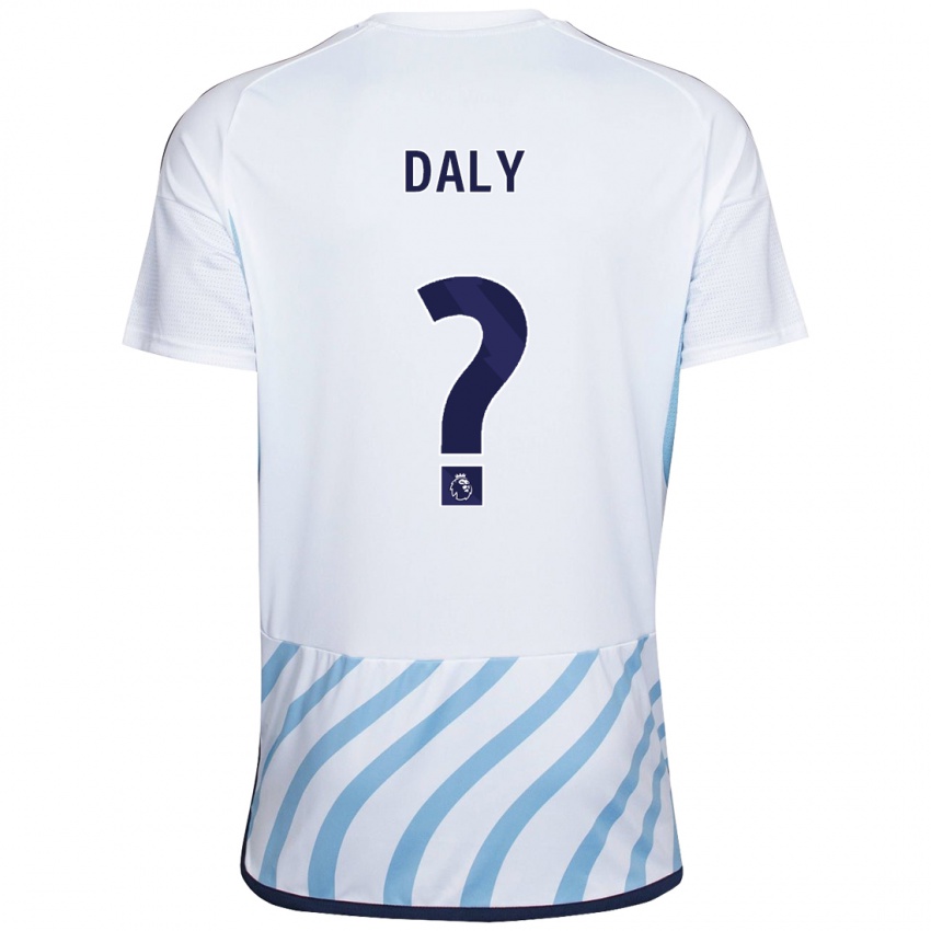 Dame Cormac Daly #0 Hvit Blå Bortetrøye Drakt Trøye 2023/24 Skjorter T-Skjorte