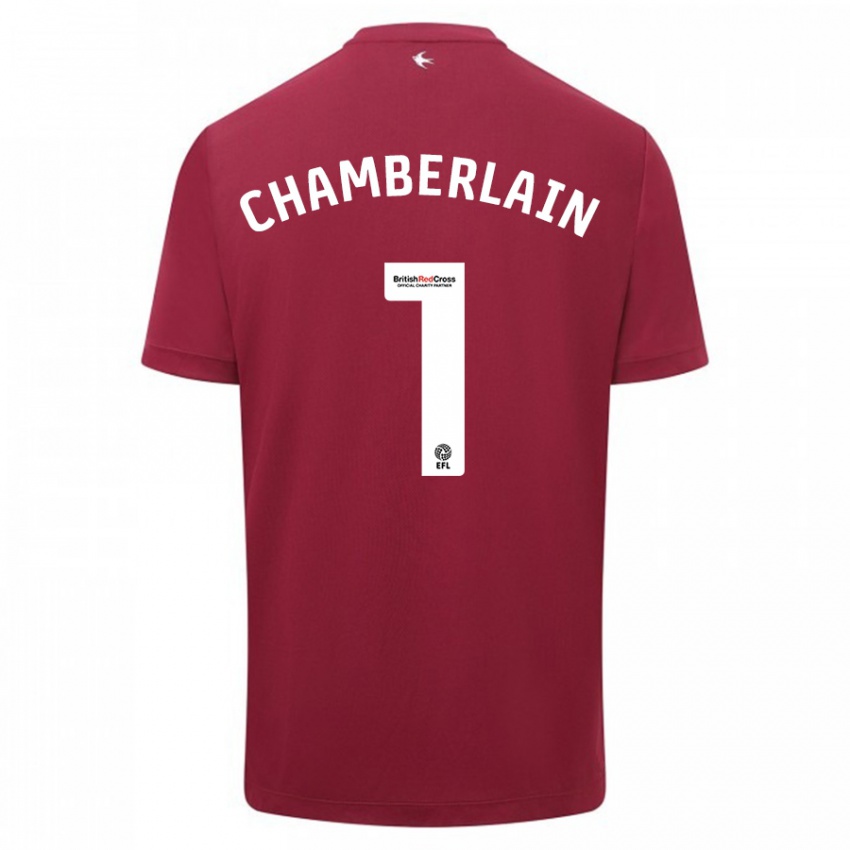 Dame Ceryn Chamberlain #1 Rød Bortetrøye Drakt Trøye 2023/24 Skjorter T-Skjorte