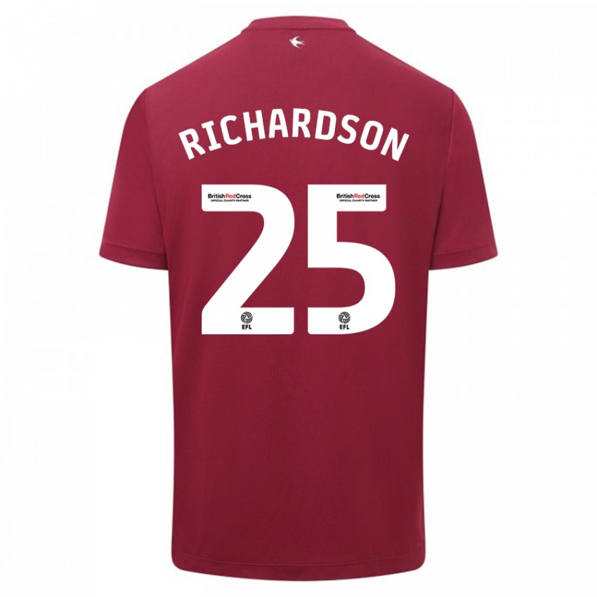 Dame Tija Richardson #25 Rød Bortetrøye Drakt Trøye 2023/24 Skjorter T-Skjorte