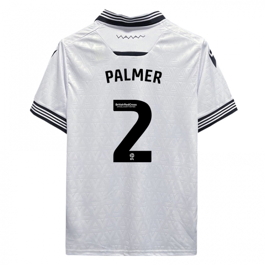 Dame Liam Palmer #2 Hvit Bortetrøye Drakt Trøye 2023/24 Skjorter T-Skjorte