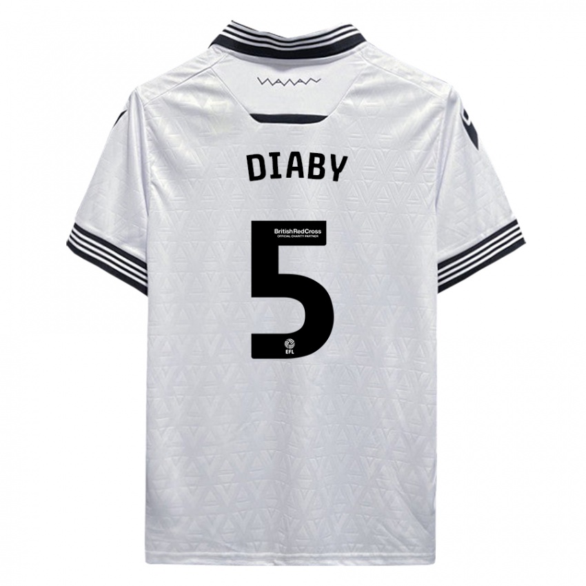 Dame Bambo Diaby #5 Hvit Bortetrøye Drakt Trøye 2023/24 Skjorter T-Skjorte