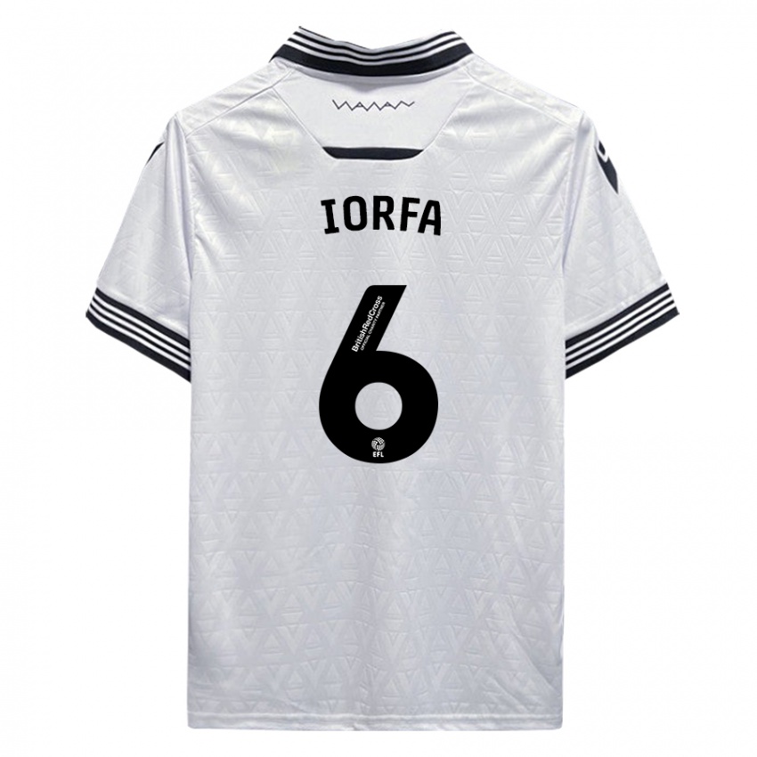 Dame Dominic Iorfa #6 Hvit Bortetrøye Drakt Trøye 2023/24 Skjorter T-Skjorte