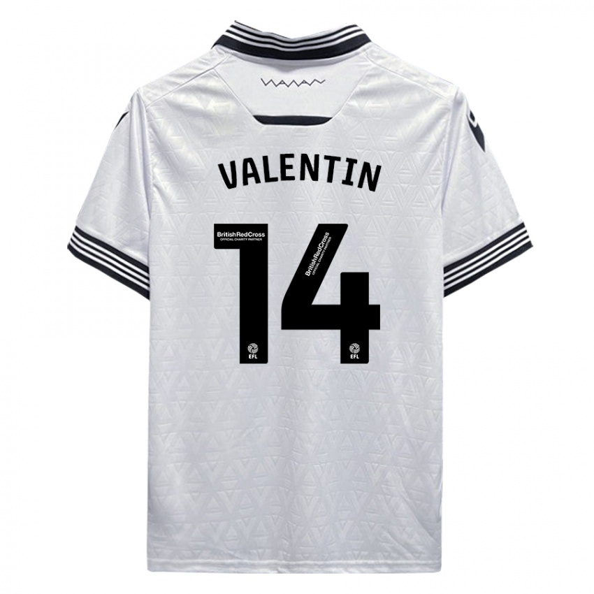 Dame Pol Valentín #14 Hvit Bortetrøye Drakt Trøye 2023/24 Skjorter T-Skjorte
