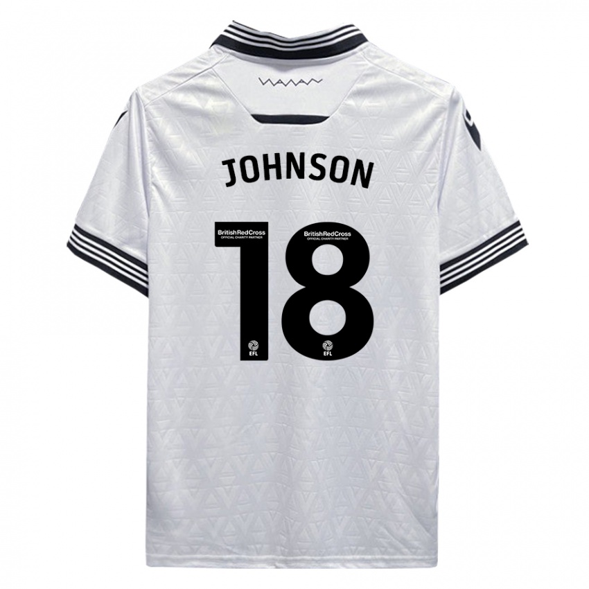 Dame Marvin Johnson #18 Hvit Bortetrøye Drakt Trøye 2023/24 Skjorter T-Skjorte