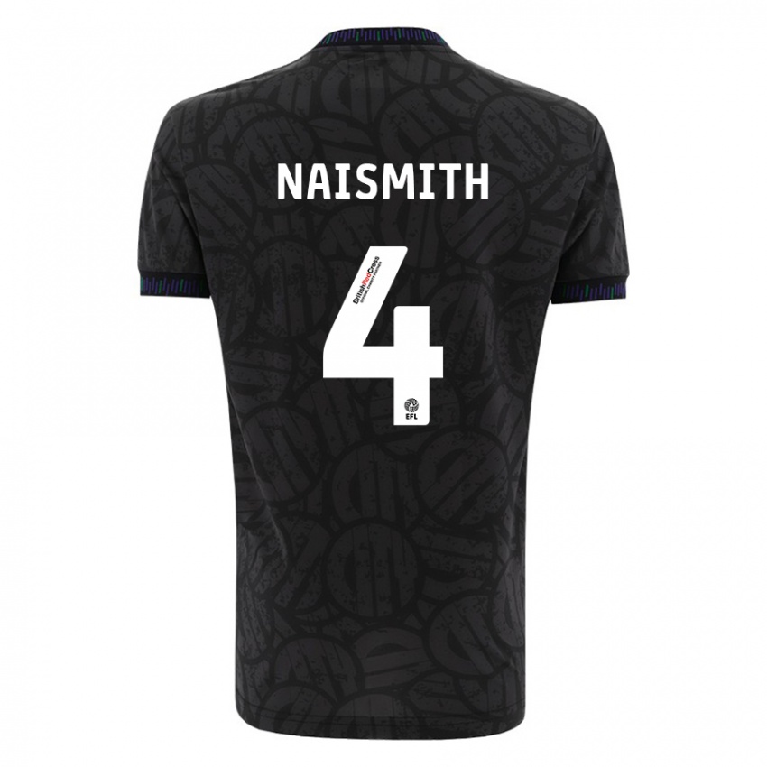 Dame Kal Naismith #4 Svart Bortetrøye Drakt Trøye 2023/24 Skjorter T-Skjorte