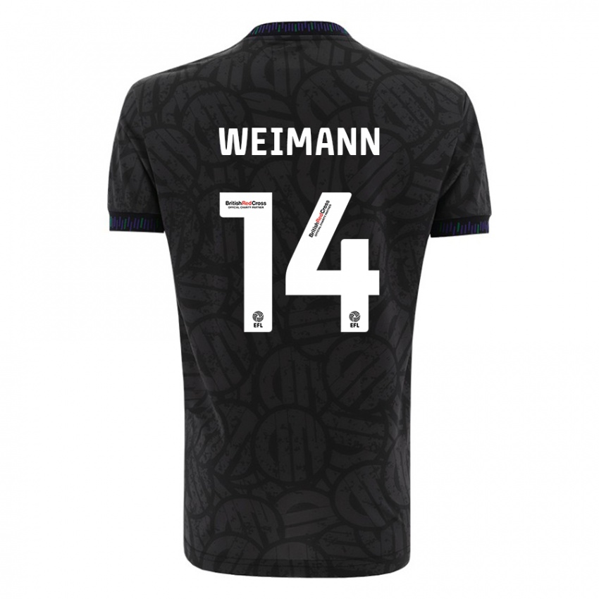 Dame Andreas Weimann #14 Svart Bortetrøye Drakt Trøye 2023/24 Skjorter T-Skjorte