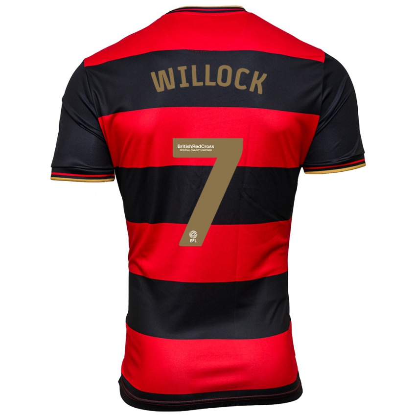 Dame Chris Willock #7 Svart, Rød Bortetrøye Drakt Trøye 2023/24 Skjorter T-Skjorte