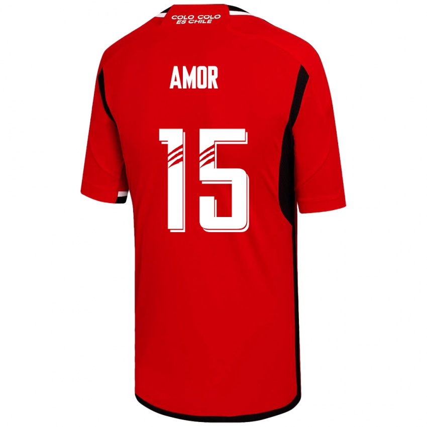 Dame Emiliano Amor #15 Rød Bortetrøye Drakt Trøye 2023/24 Skjorter T-Skjorte