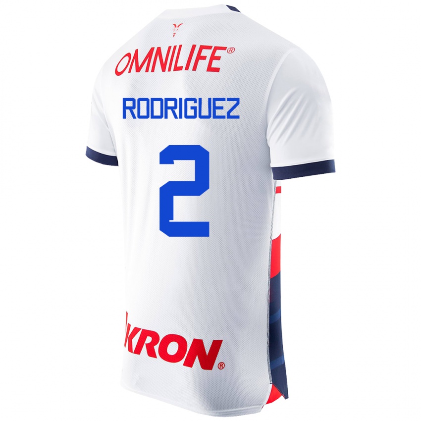 Dame Jaqueline Rodríguez #2 Hvit Bortetrøye Drakt Trøye 2023/24 Skjorter T-Skjorte