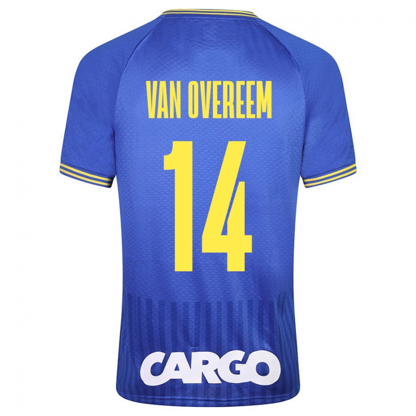 Dame Joris Van Overeem #14 Blå Bortetrøye Drakt Trøye 2023/24 Skjorter T-Skjorte