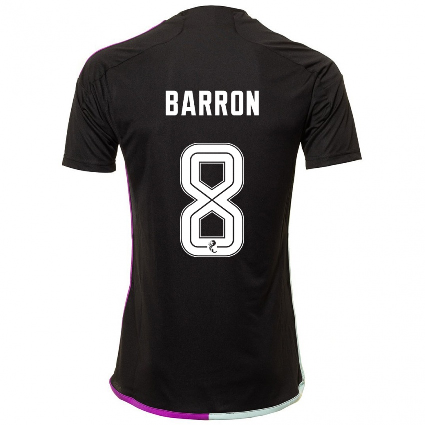 Dame Connor Barron #8 Svart Bortetrøye Drakt Trøye 2023/24 Skjorter T-Skjorte