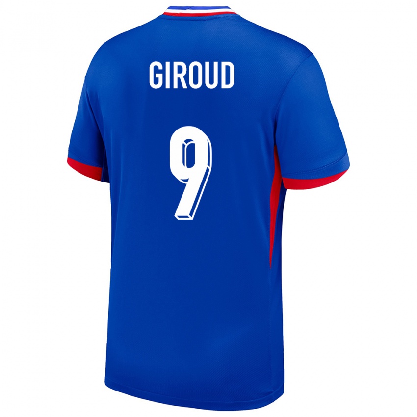 Barn Frankrike Olivier Giroud #9 Blå Hjemmetrøye Drakt Trøye 24-26 Skjorter T-Skjorte
