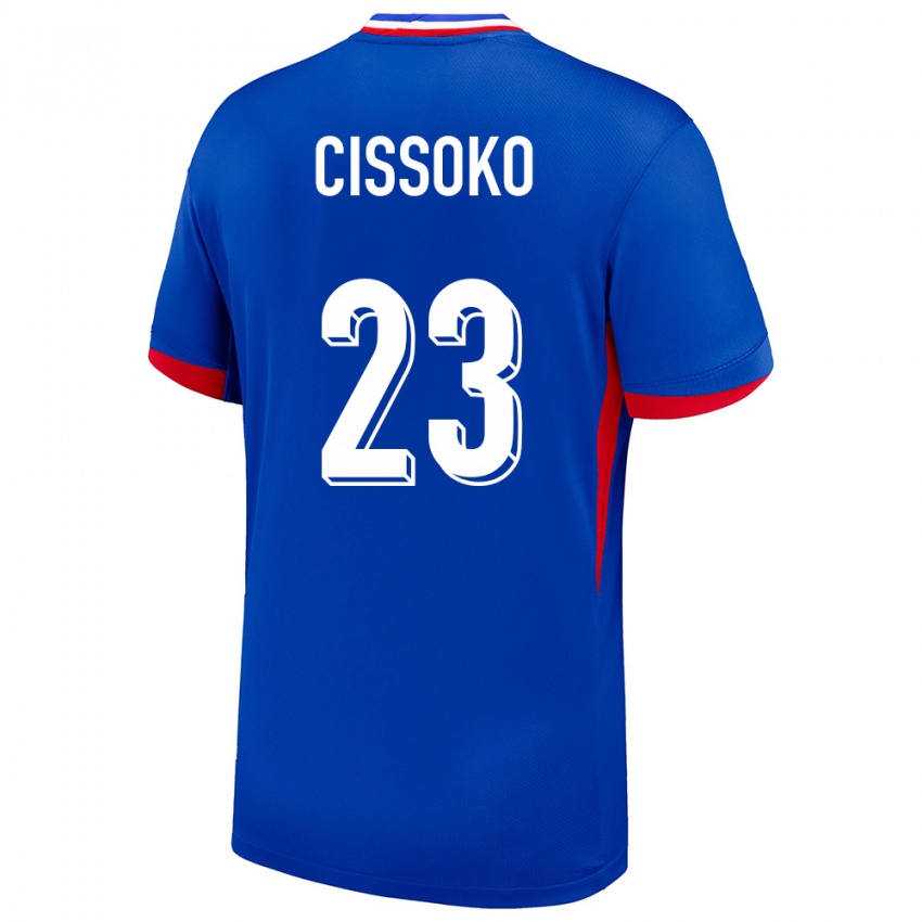 Barn Frankrike Hawa Cissoko #23 Blå Hjemmetrøye Drakt Trøye 24-26 Skjorter T-Skjorte