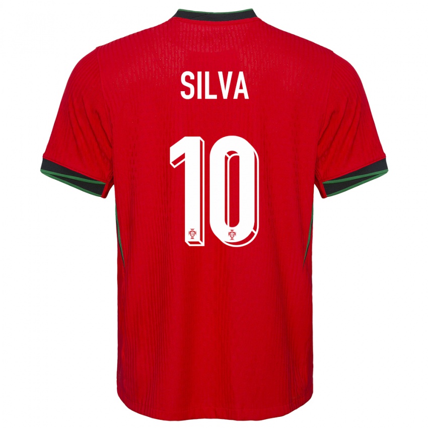 Barn Portugal Jessica Silva #10 Rød Hjemmetrøye Drakt Trøye 24-26 Skjorter T-Skjorte