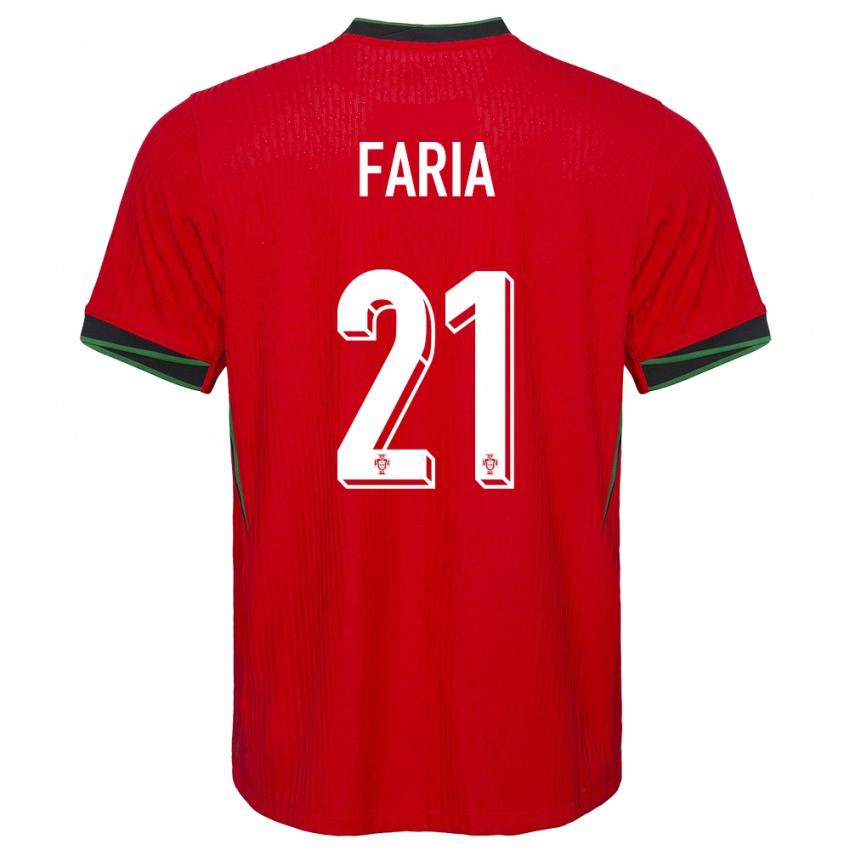 Barn Portugal Andreia Faria #21 Rød Hjemmetrøye Drakt Trøye 24-26 Skjorter T-Skjorte