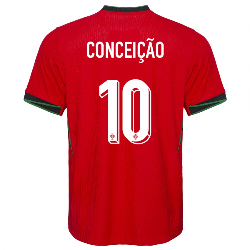 Barn Portugal Francisco Conceicao #10 Rød Hjemmetrøye Drakt Trøye 24-26 Skjorter T-Skjorte