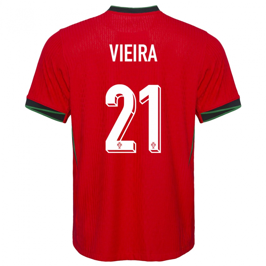 Barn Portugal Fabio Vieira #21 Rød Hjemmetrøye Drakt Trøye 24-26 Skjorter T-Skjorte