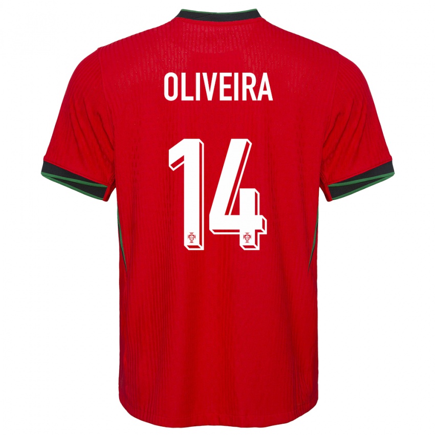 Barn Portugal Hugo Oliveira #14 Rød Hjemmetrøye Drakt Trøye 24-26 Skjorter T-Skjorte