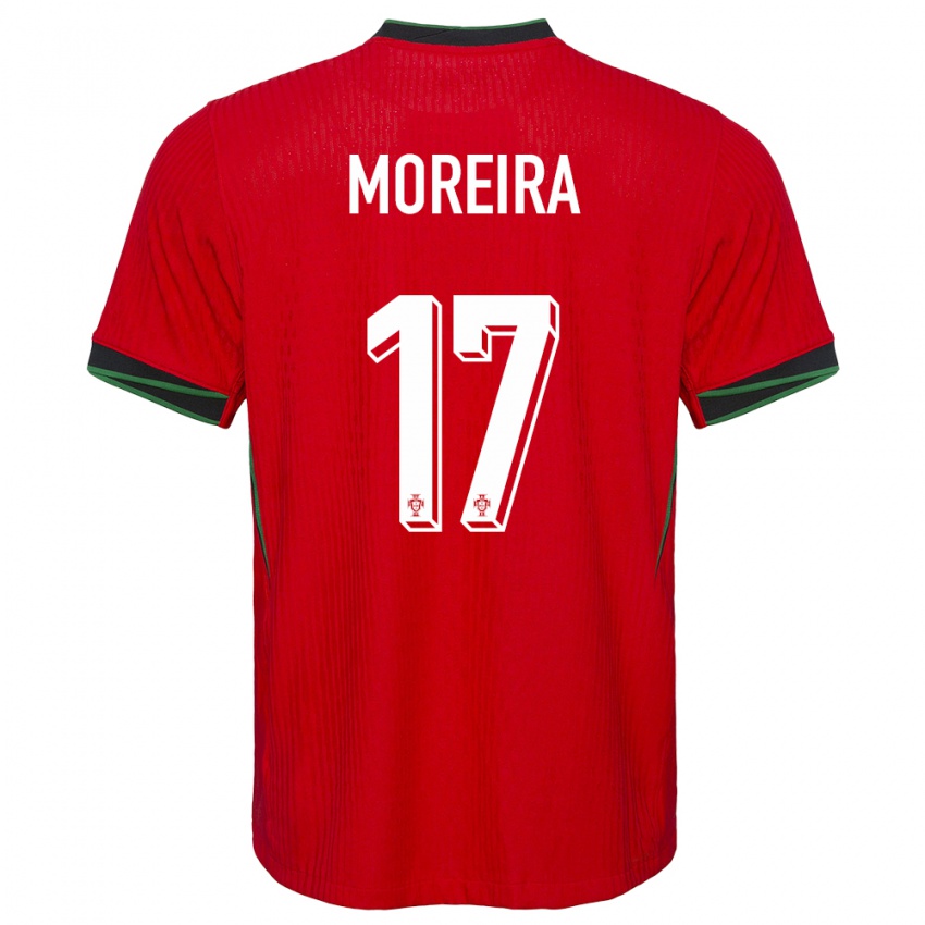 Barn Portugal Goncalo Moreira #17 Rød Hjemmetrøye Drakt Trøye 24-26 Skjorter T-Skjorte