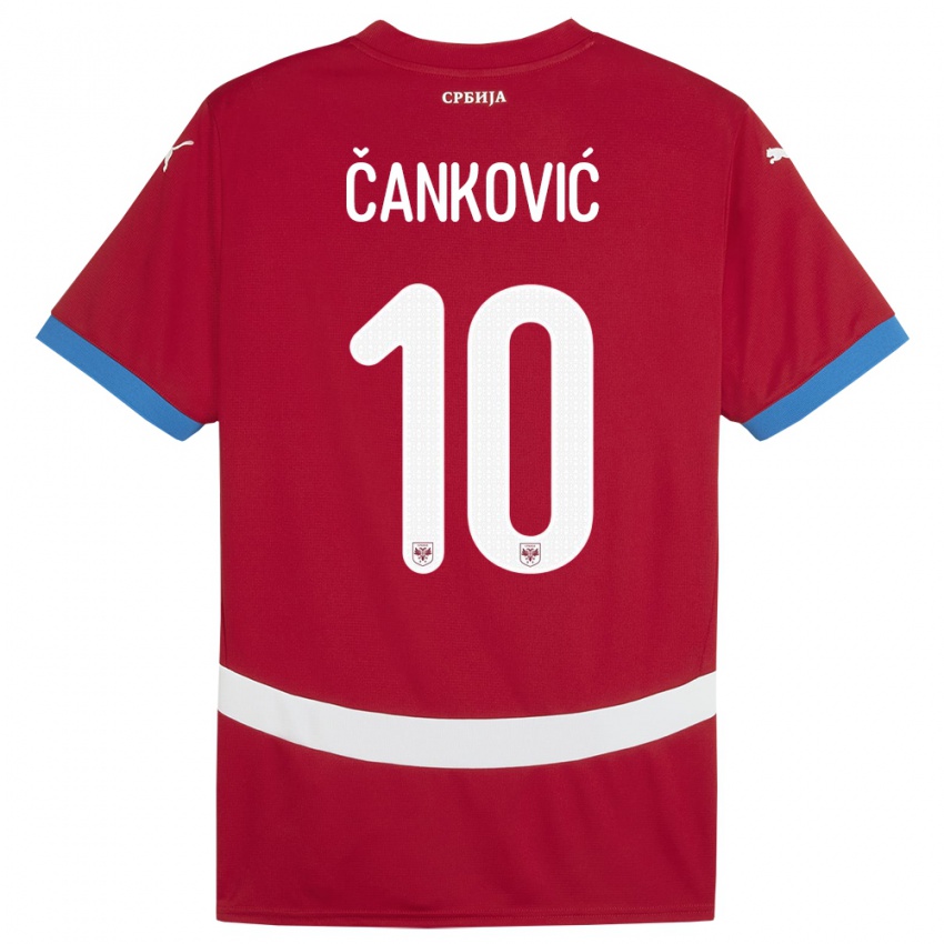 Barn Serbia Jelena Cankovic #10 Rød Hjemmetrøye Drakt Trøye 24-26 Skjorter T-Skjorte