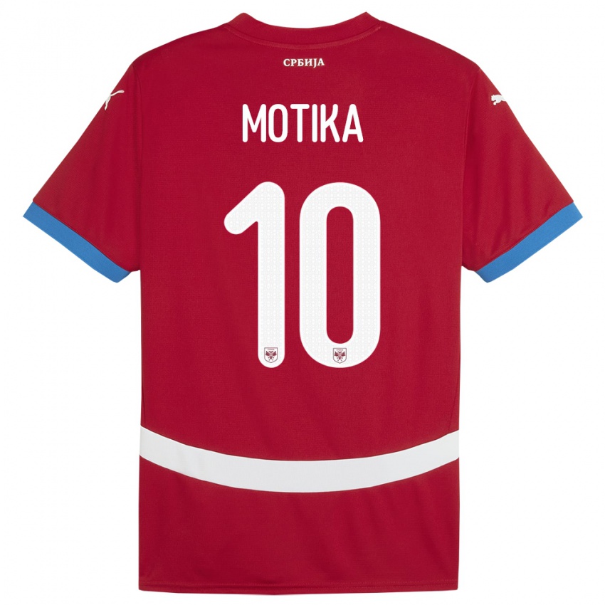 Barn Serbia Nemanja Motika #10 Rød Hjemmetrøye Drakt Trøye 24-26 Skjorter T-Skjorte
