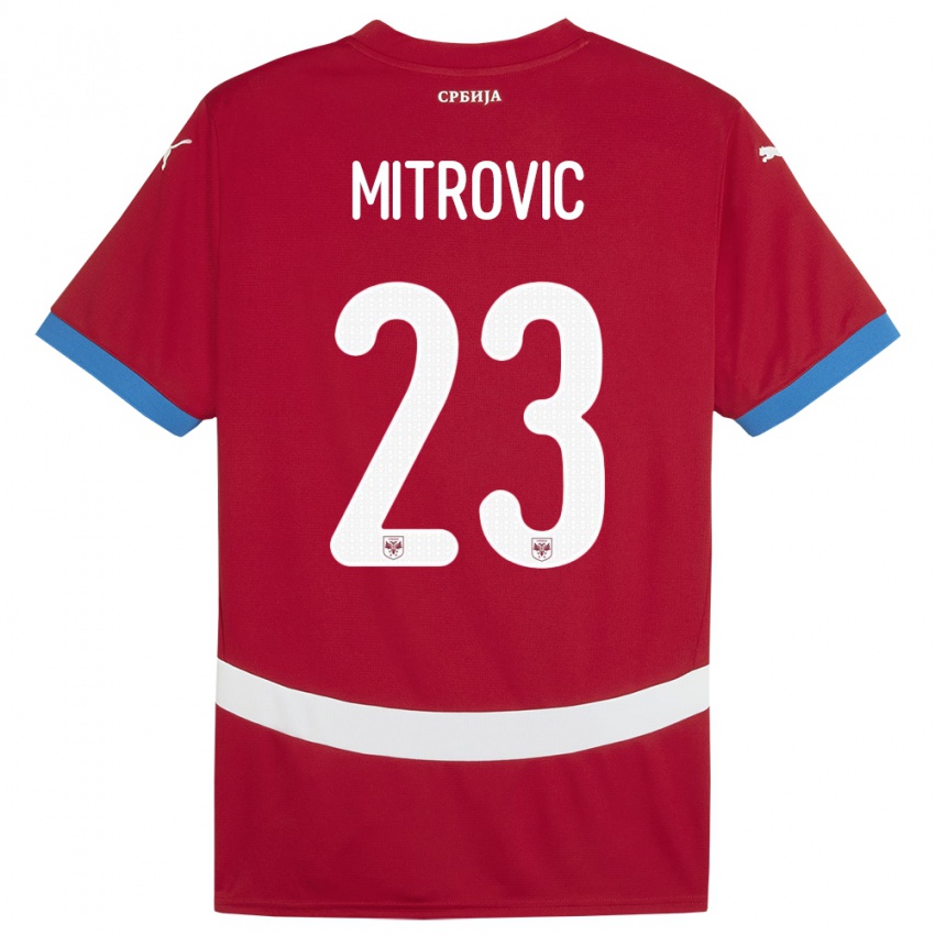 Barn Serbia Vuk Mitrovic #23 Rød Hjemmetrøye Drakt Trøye 24-26 Skjorter T-Skjorte
