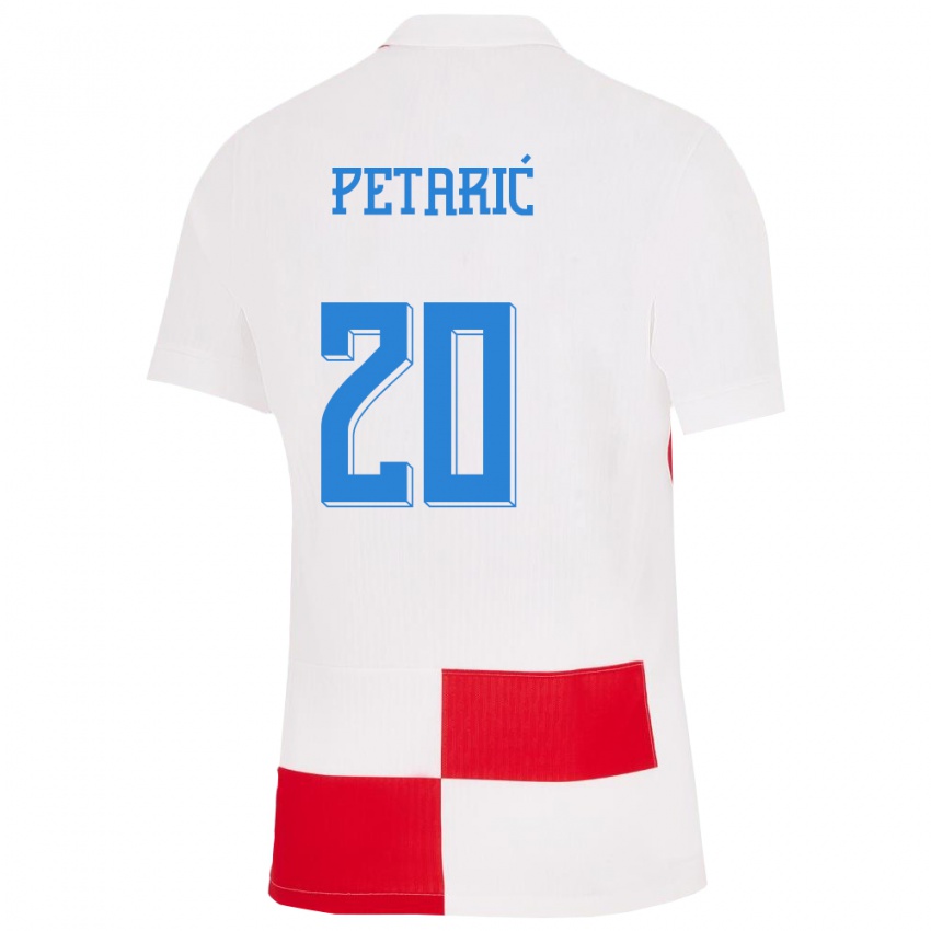 Barn Kroatia Nika Petaric #20 Hvit Rød Hjemmetrøye Drakt Trøye 24-26 Skjorter T-Skjorte