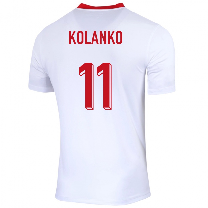 Barn Polen Krzysztof Kolanko #11 Hvit Hjemmetrøye Drakt Trøye 24-26 Skjorter T-Skjorte