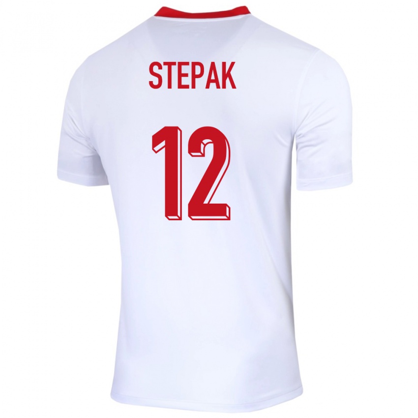 Barn Polen Jakub Stepak #12 Hvit Hjemmetrøye Drakt Trøye 24-26 Skjorter T-Skjorte