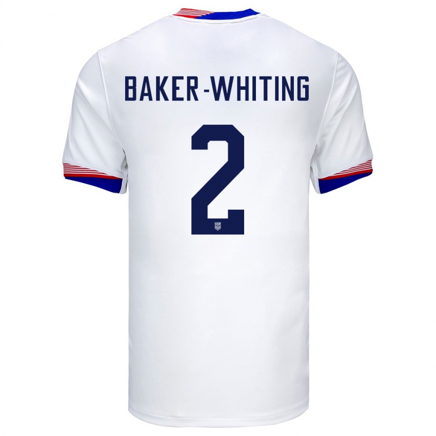 Barn Usa Reed Baker Whiting #2 Hvit Hjemmetrøye Drakt Trøye 24-26 Skjorter T-Skjorte