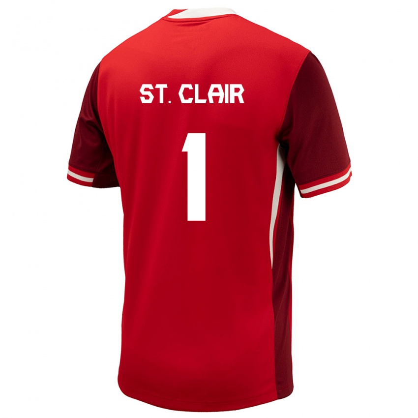 Barn Canada Dayne St Clair #1 Rød Hjemmetrøye Drakt Trøye 24-26 Skjorter T-Skjorte